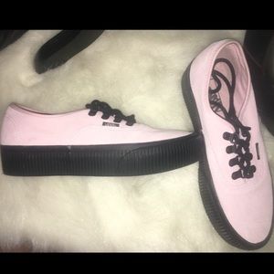 Light pink platform vans